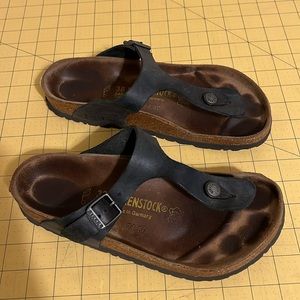 Birkenstock Gizeh Black Oiled Leather 38